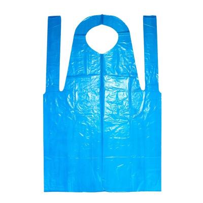 China Lightweight Poly Plastic Apron Recyclable Blue Disposable Aprons Perfect For Baking And Arts Shirt for sale