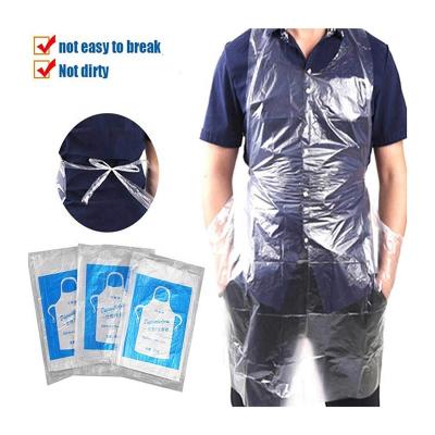 China Recyclable Household Transparent Disposable Aprons Waterproof Clear PE Protective Shirts For Party, Artist Art Apron, Salon Barber Aprons for sale