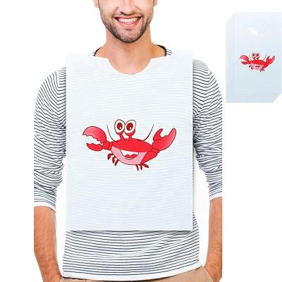 China Recyclable Funny Bibs Crab Disposable Plastic Adult Bib For Seafood Restaurants for sale