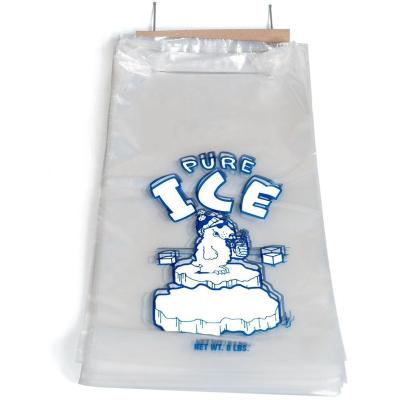 China Custom Printed Plastic Shock Resistance Food Grade Logo LDPE Window Ice Bags for sale