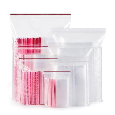 China Disposable Transparent LDPE Food Storage Packaging Resealable Zipper Bags for sale