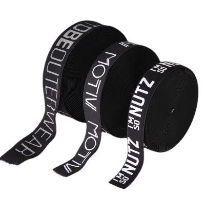 China 4cm Garment Jacquard Colored Letters Elastic Band Elastic Nylon Shuttleless Garment Sharpening Belt for sale