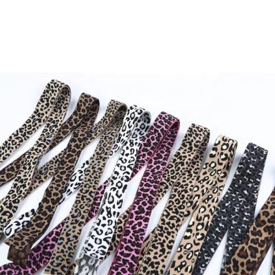 China Wholesale Customized Band Leopard Grain Jacquard Elastic Band Hip Resistance Workout Elastic Band for sale