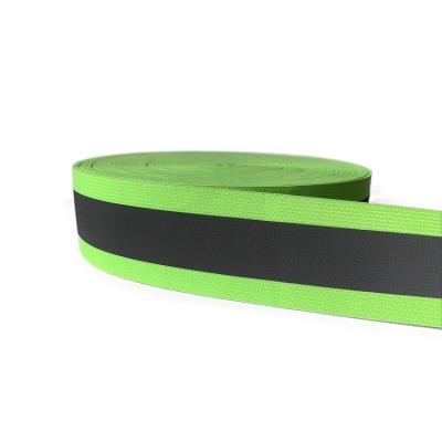 China China Factory Wholesale Soft And Flexible Elastic Web Tape Custom Color Knitted Braided Reflective Elastic Tape For Safety Garment for sale