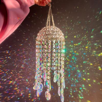 China China Window Wedding Rainbow Hanging Sunshine Aerial Magic Decoration Shade Crystal Stone Wind Chime Crystal Light Craft for sale