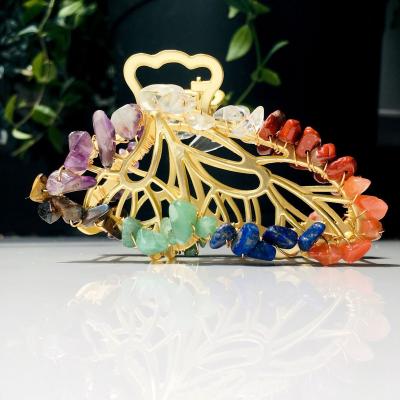 China China Fashion Wholesale Alloy Hair Clip Butterfly Big New Natural Crystal Hair Accessories Hair Claw For Women for sale