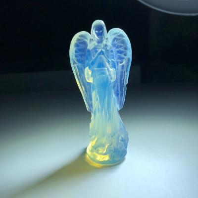 China China Office Living Room Decoration Natural Crystal Carving Crafts Angel Goddess Statue Crystal Craft for sale