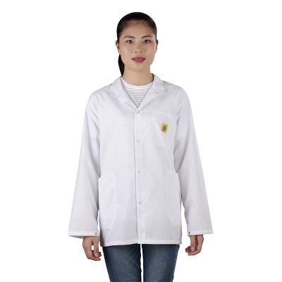 China Anti Static ESD Garment 5mm Grid Lab ESD Clothes Clothing Antistatic ESD Shirt Coverall Clothes Cotton for sale