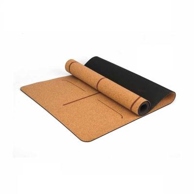 China Natural Soft Strip Bottom Cork 4mm 5mm Breathable Yoga Mat for sale