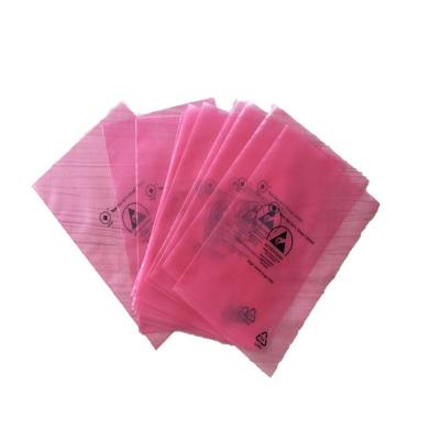 China Electronics Pink Color Custom Printed Anti-Static Ziplock Bag Pink ESD PE Bag A0105 for sale