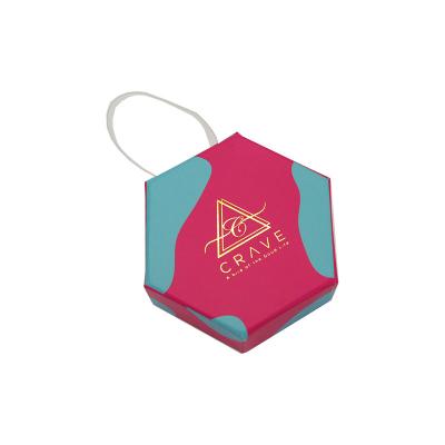 China Recycled Materials Luxury Packaging Customize Logo Paper Hexagon Jewelry Box And Bags for sale