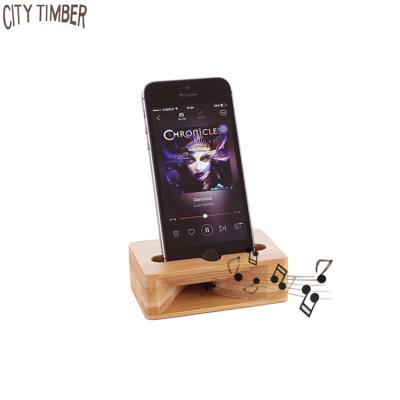 China Modern Hot Selling Bamboo Stand Wholesale Promotion Phone Amplifier Natural Healthy Amplifier With Phone Stand for sale