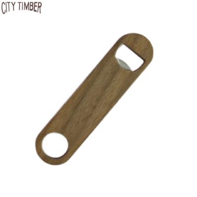 China Wholesale Viable Laser Cut Wooden Beer Opener Stainless Steel Bottle Opener Hot Selling Promotion Beer Bottle Opener for sale