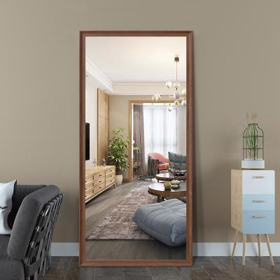 China Large Size Living Room Floor Mirror Bedroom Mirror Wooden Frame High Floor Contemporary Full Body Cosmetic Mirror With Frame for sale