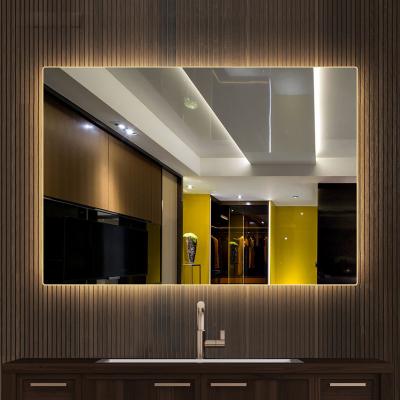 China Laiya Contemporary Wall Mounted Dimmable Anti Fog Led Bathroom Mirror, Smart Screen, Waterproof Lighting, Shatterproof Makeup for sale