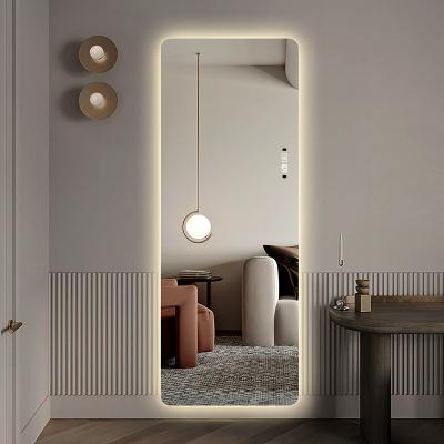 China Contemporary Smart LED Lighting Makeup Mirror HD Performance Full Body Mirror Round Frameless Design Large Size Corner Mirror for sale