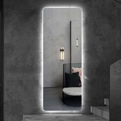 China Contemporary LED Lighting Makeup Mirror HD Performance Full Body Mirror Round Frameless Design Large Size Corner Mirror for sale