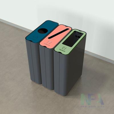 China NPA 2021 Custom Sustainable Park Matching Outdoor Trash Can Bin Bin With Lid for sale