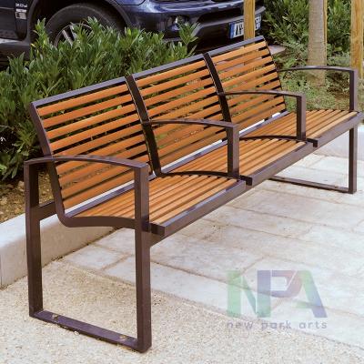 China NPA 2021 Outdoor Waterproof 3-People Park Benches For Sale Outdoor Wooden Seat FREE Customized Service for sale