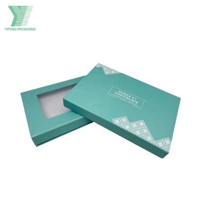 China Recycled Materials High Quality Custom Printing Narrow Magnet Chocolate Macaron Grazing Boxes With Clear Window for sale