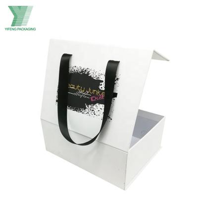 China Recycled Materials Cardboard Box Luxury Rigid Printing Clothes Package With Lid Custom Logo Empty Magnetic Folding Gift Packaging Paper Boxes for sale