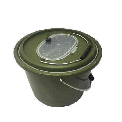 China High Quality Portable Live Bait Plastic Box 10L Water Bait Packing Bucket Outdoor Fishing Storage for sale