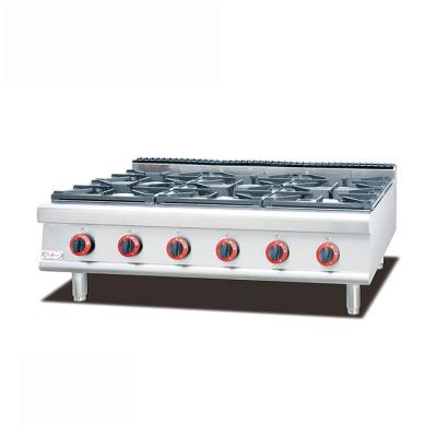 China Hot Sales Worktop Easy Cleaning Gas Stove with 6-Burner for Hotel Restaurant Kitchen Equipment for sale