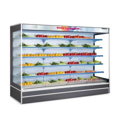 China Single-temperature Hot Selling Open Display Cooler Vegetable and Beverage Supermarket Open Fresh-keeping Refrigerator for sale