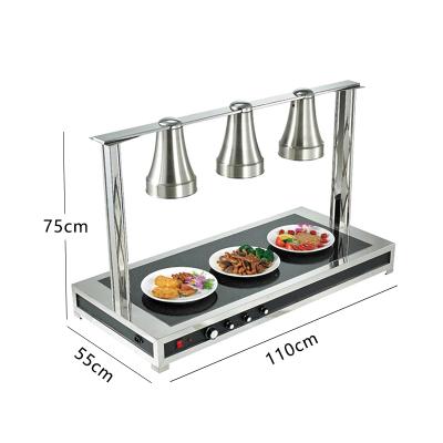 China Easily Cleaned High Quality Electric Buffet Heat Food Lamp With Heating Plate For Catering Items for sale