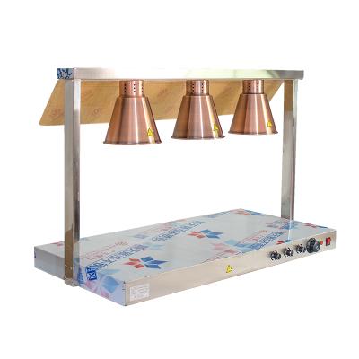 China Bestselling Buffet Table Restaurant Equipment Food Lamp Tanks Gold Color Catering Easily Cleaned Heating Heat Lamp Double for sale