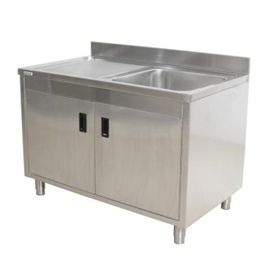 China High Quality Industrial Stainless Stocked Sink Worktable Stainless Steel Sink Bench With Cabinet for sale