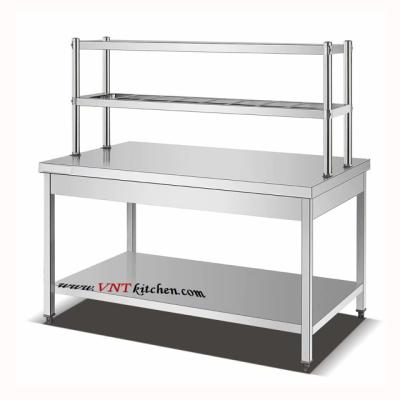 China Solid Hotel Kitchen Service Stainless Steel Work Table Bench Kitchen Work Table With Under Shelf VNTS003 for sale