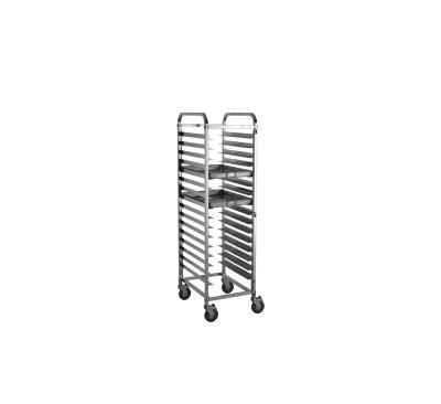 China Restaurant Kitchen Kitchen Equipment Stainless Steel Tray Trolley Rack With Wheels / Tray Trolley Baking Use For Bakery for sale