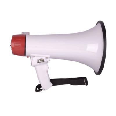 China Professional Alarm 15w Lithium Battery Powered Portable Rechargeable Folding Handle Police Bullhorn Village Loud Recording Megaphone for sale