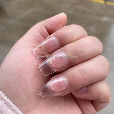 China Easy Apply Extra Short Almond Nail Tips Full Cover Square Nails Press On Gel Nail Tips Wholesale for sale