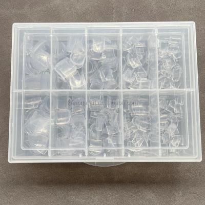 China Easy Apply Short Square Half Cover Tips French False Nails ABS High Quality Nail Art Tips For Wholesale for sale