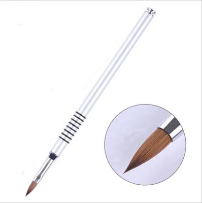 China Beauty Care Make Tools Professional Acrylic Nail Brush Kolinsky Hair Metal Hand Nail Art Brush Of Nail Art Tools for sale