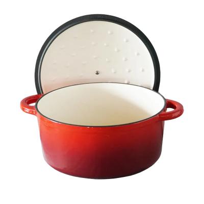 China Chuihua Color Cast Iron Sustainable Enamel Casserole Cookware Deep Round Covered Casserole Cooking Metal Lid Pots Dutch Oven for sale