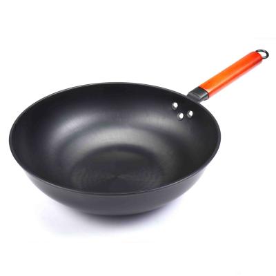 China Stocked Chinese Dim Sum Cast Iron Wok Pan With Both Hands for sale