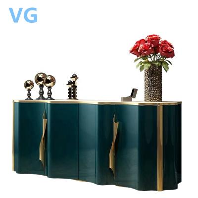 China Modern Italian Style Peacock Green Sideboard Luxury Modern Cabinet for sale