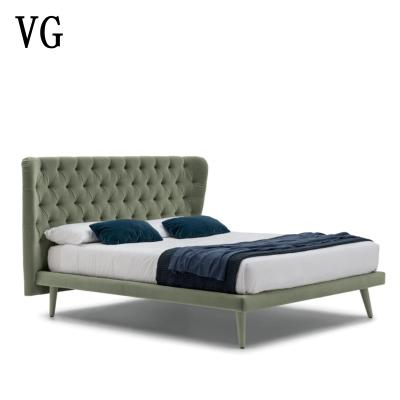 China Modern Concise Elegant King Size Designer Style Double Bed Bedroom Furniture For Apartment for sale