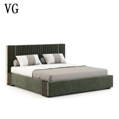 China Modern Luxury Tufted Modern Velvet Double Bed Bedroom Furniture Set for sale