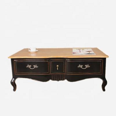 China Concise simple rectangular coffee table with drawers in American country style for sale