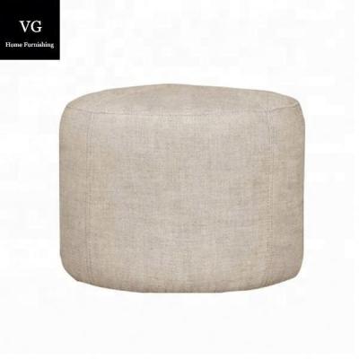 China Custom American Style Ottoman Small Wooden Stool Round Ottoman Modern Stool for sale