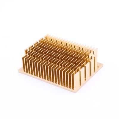 China Heatsink Customized Extrusion Gold Anodized Aluminum Heatsink for sale