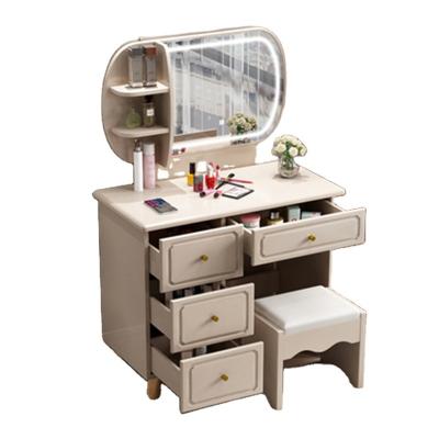 China (Other) Modern HDF Adjustable Dressing Table With Maxi Mirror And Stool Dressers For Woman Simple Dresser for sale