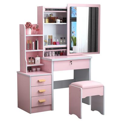 China (Other) Wholesale Adjustable Dressing Table MDF Dressing Table With Led Stool Mirror And Dressing Table For Bedroom for sale