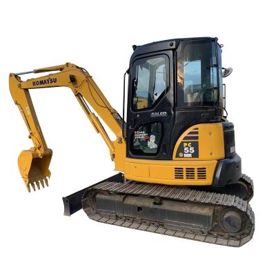 China Construction / Agriculture Digging Original Japanese Brand Used Komatsu PC55MR Mini Excavator / Small Tractor Second Hand Digger 5.5TON For Sale for sale