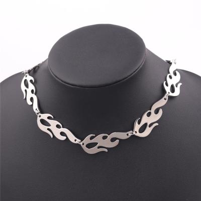 China Hiphop New Arrival Harajuku Street Jewelry Fashion Flame Chain Choker Punk Necklaces For Unisex for sale