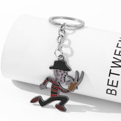 China Movies Freddy Krueger Keychain Protagonist Freddy Metal Claws Keychain Halloween Jewelry Environmental Friendly Gift for sale